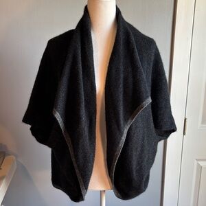 Chic Black Women's Open Front Drape Cardigan from New Zealand